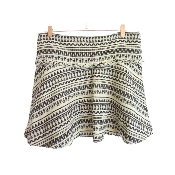 Banana Republic Black and White Textured Jacquard Print Flare 10 - Picture 1 of 6